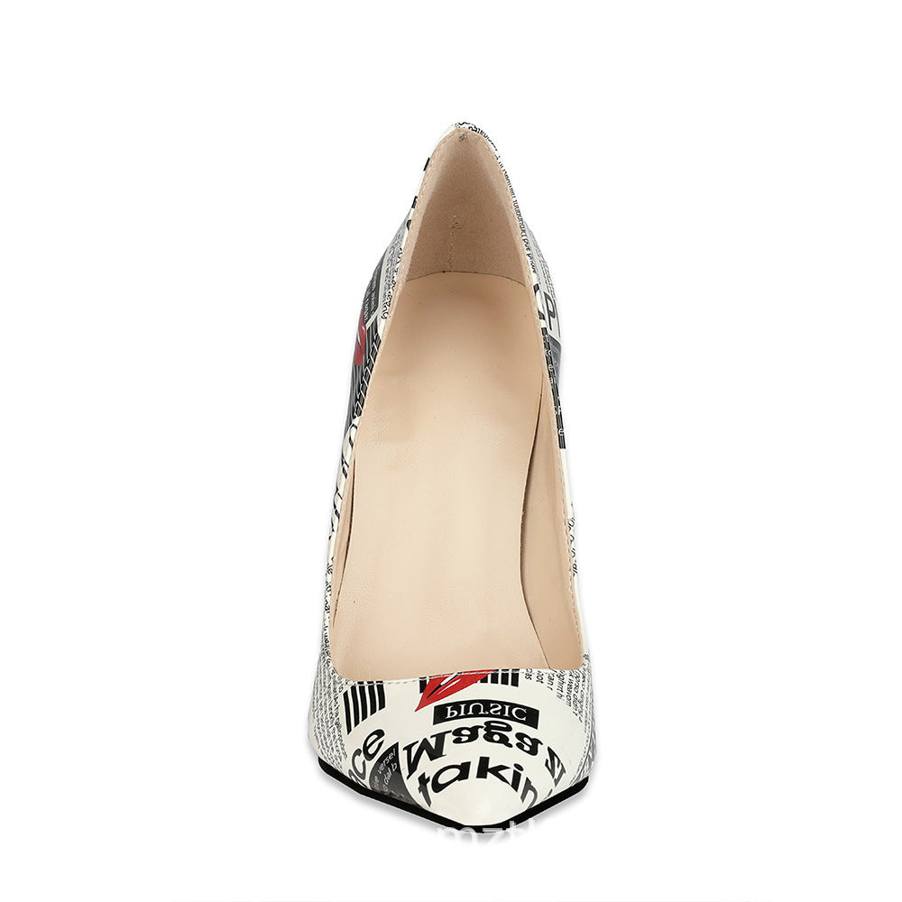 Graffiti High Heels for Women | Pointed 12 cm Stiletto Pumps