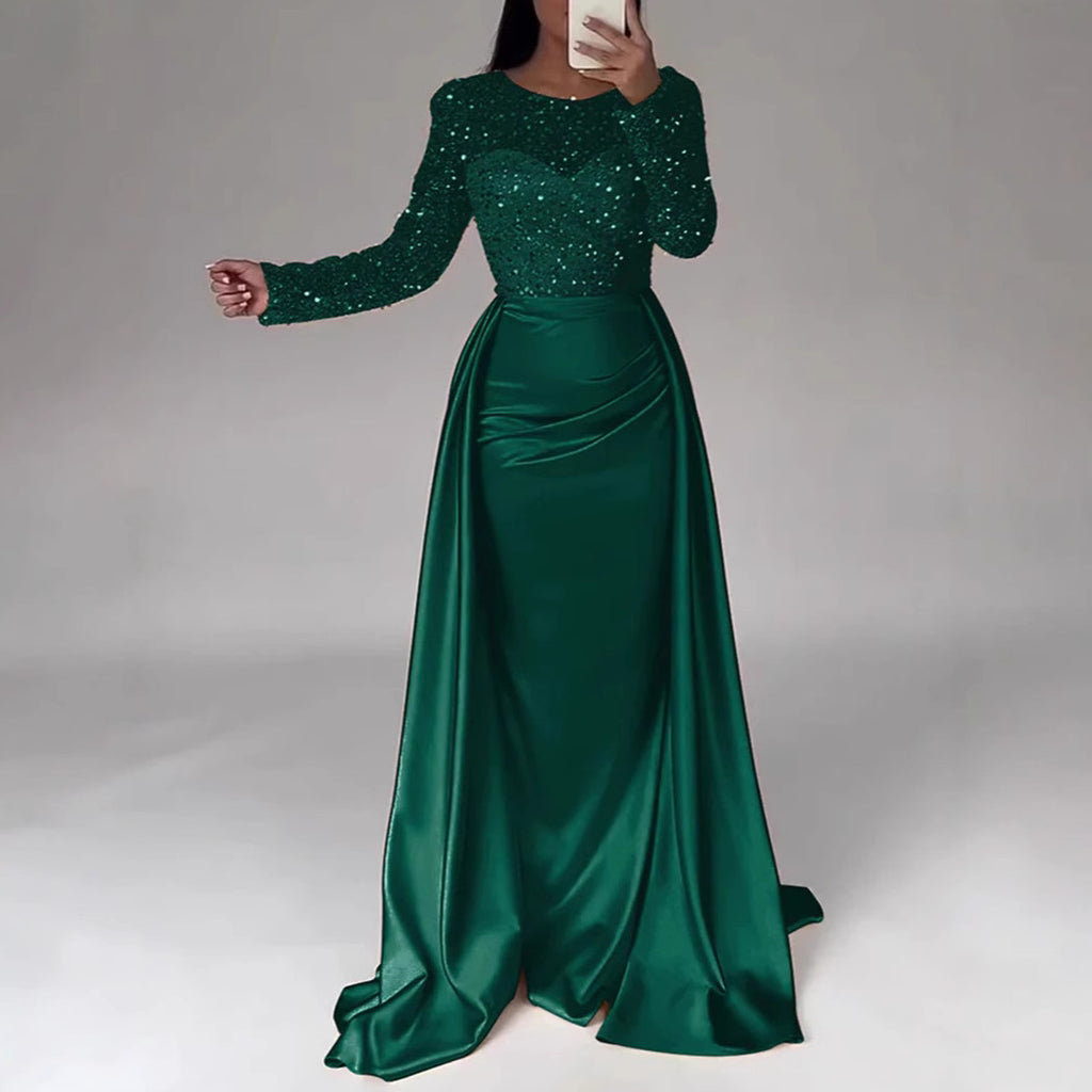 Luxurious Sequin Evening Gown – Elegant Glamour Maxi Dress for Special Occasions