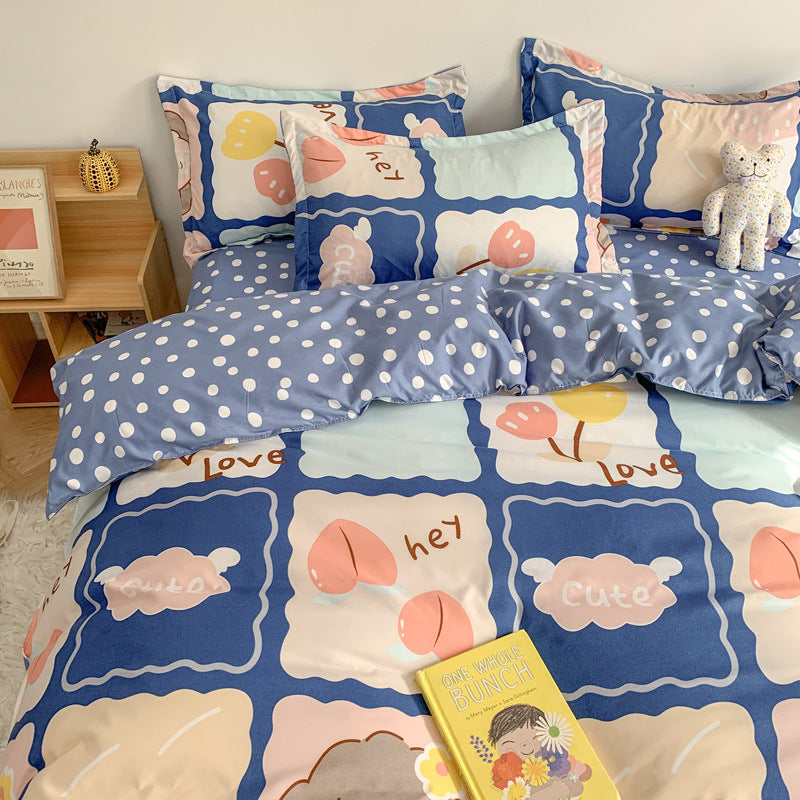 Cartoon bedding 4-piece | soft colorful skin-friendly durable