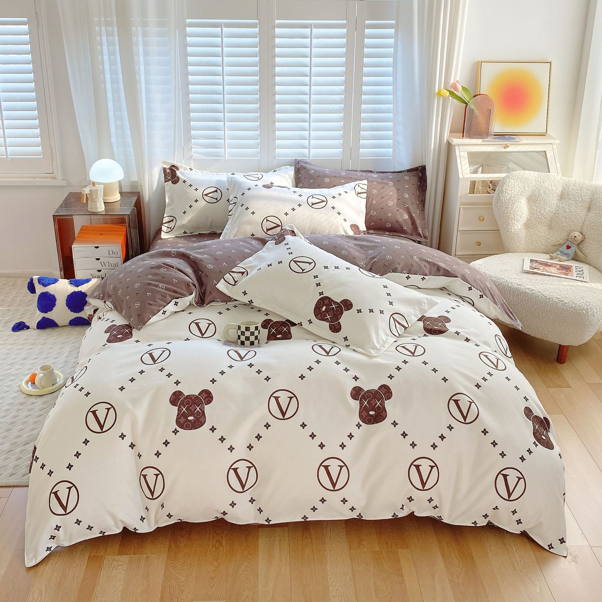 4-piece thick cotton bedding set | warm durable easy-care