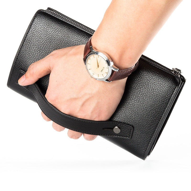 Men's Leather Clutch | Business Bag | Stylish Wristlet Bag