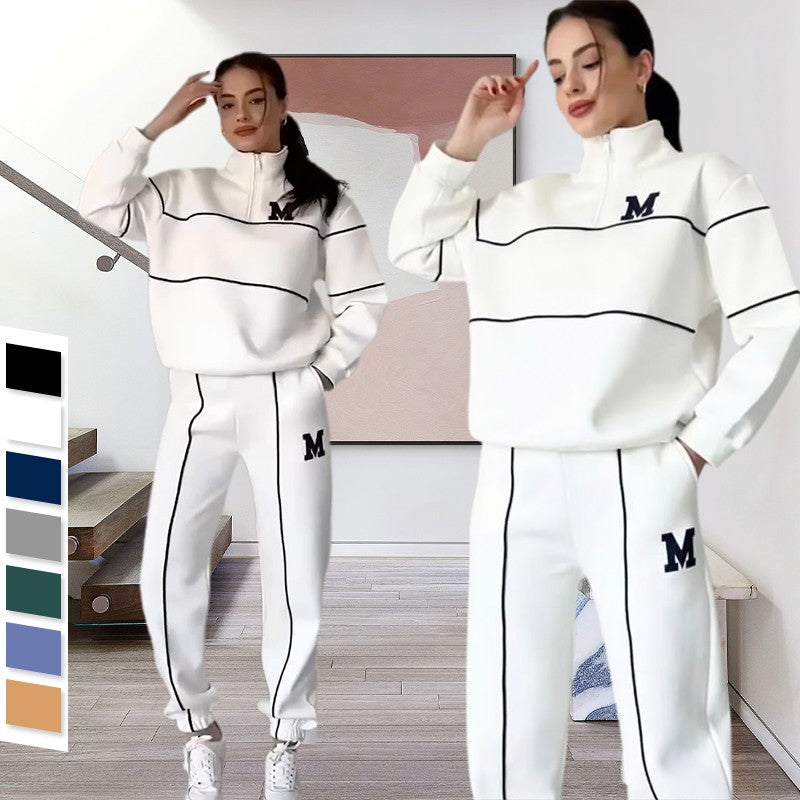Women's 2-Piece Jogging Suit – Oversize Sweatshirt & Pants with Pockets