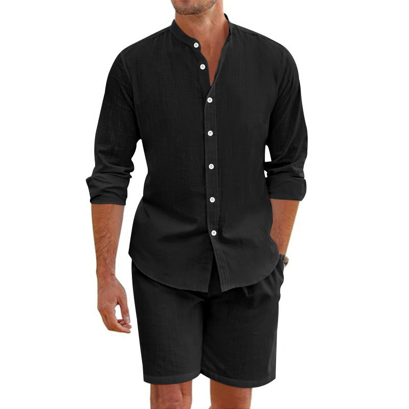 Men's Summer Two-Piece Set – Shirt Shorts Beach Outfit