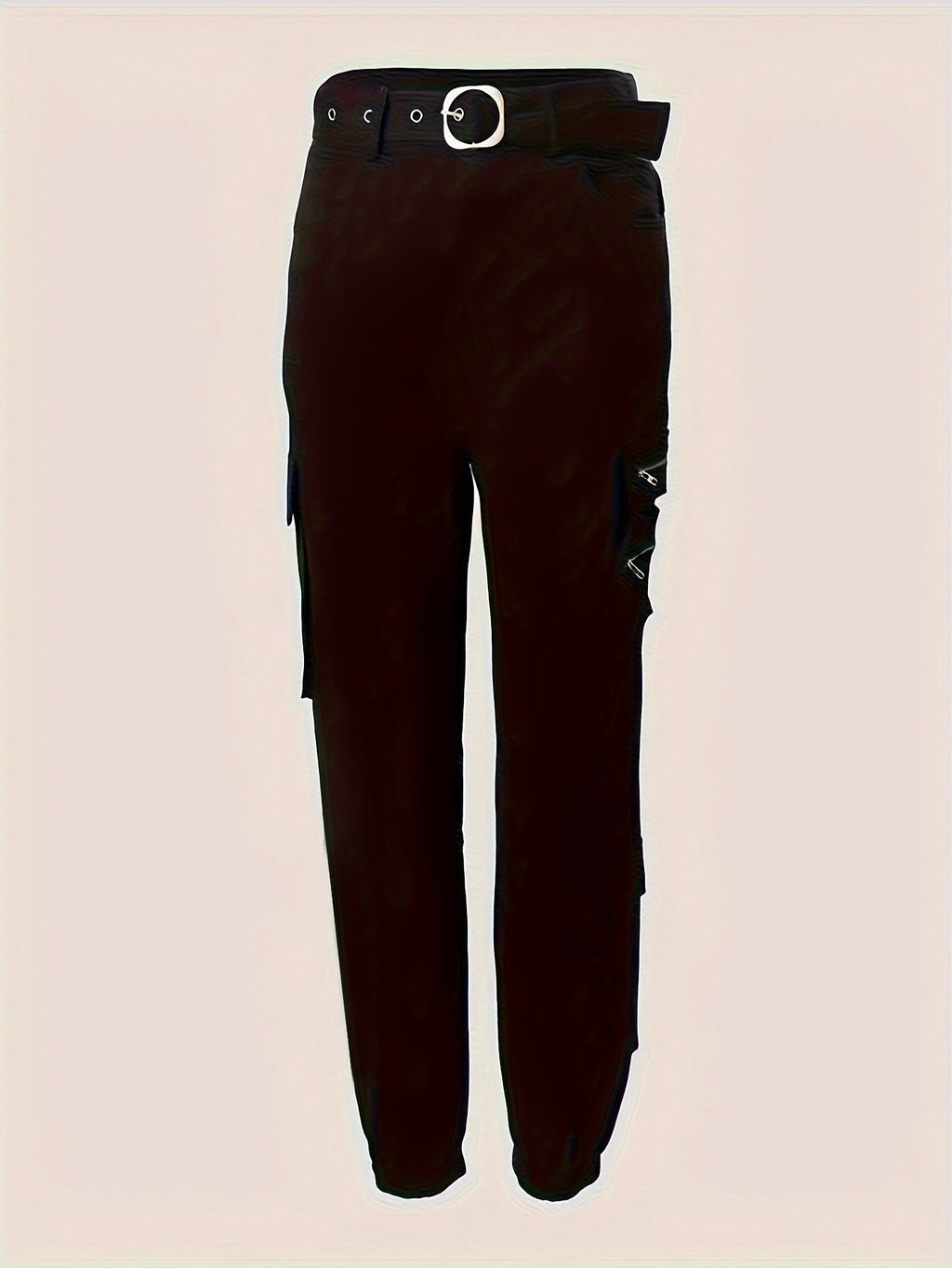 Women's High Waisted Cargo Pants with Zipper Pockets – Utility Style