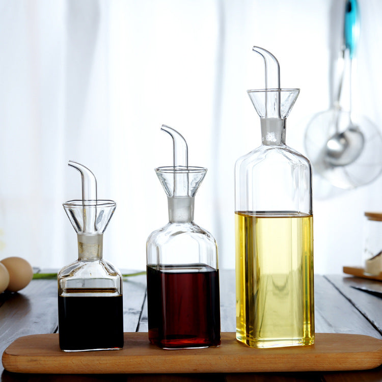 Glass oil dispenser square | Buy transparent kitchen oil bottle