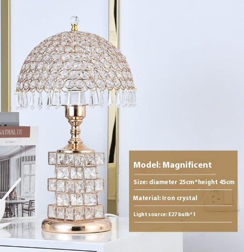 Luxury Crystal Table Lamp Romantic Bedroom Light