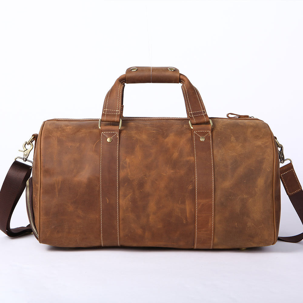Men's Travel Bag Crazy Horse Leather – Vintage Premium Weekender