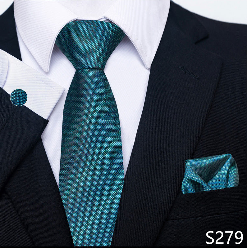 Men's Tie Set Business Scarf Cufflinks Elegant