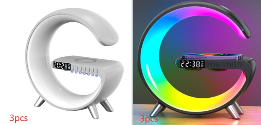 G-Shaped LED Lamp with Bluetooth Speaker & Wireless Charger | Smart Night Light App Control