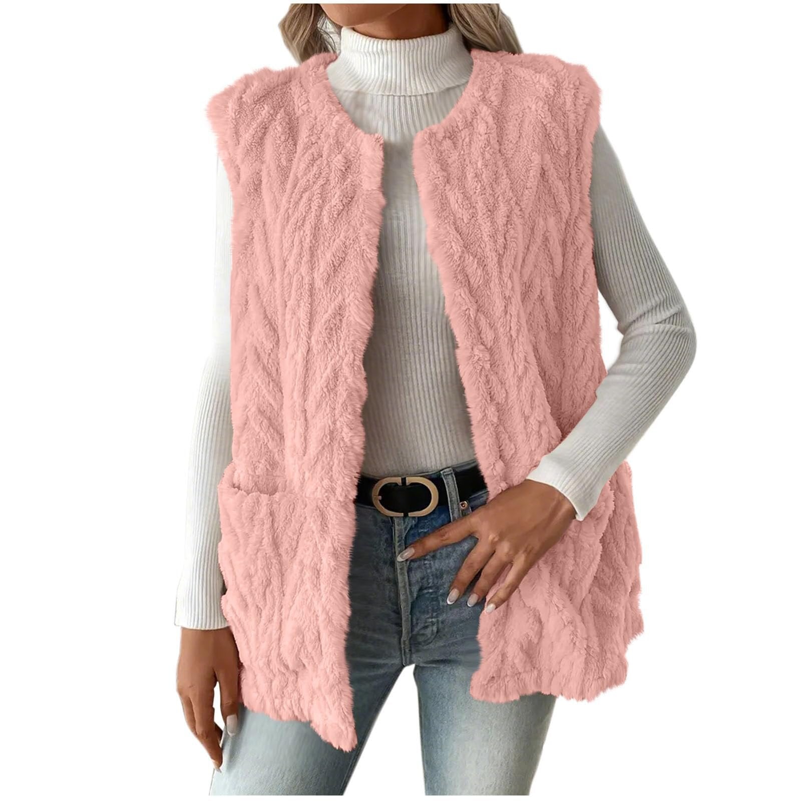 Women's Reversible Fleece Vest – Wearable on Both Sides, Warm & Casual