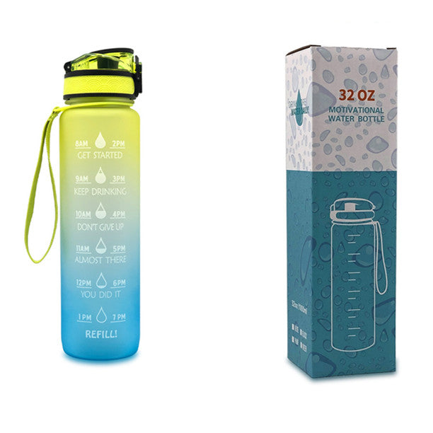 1L Tritan Trinkflasche mit Zeitmarkierung – Motivationsflasche