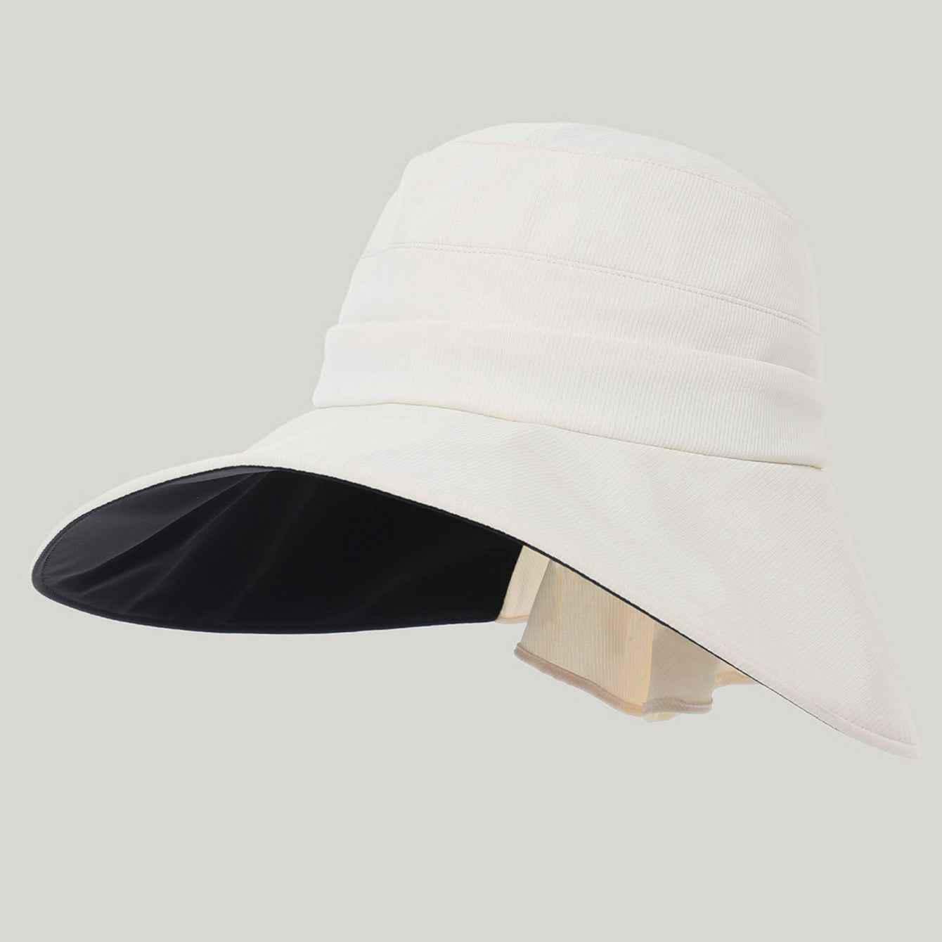 Damen Sonnenhut mit breiter Krempe – Minimalistischer Streifenhut
