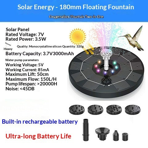 Solar Fountain for Garden – Floating Solar Fountain with Split Panel