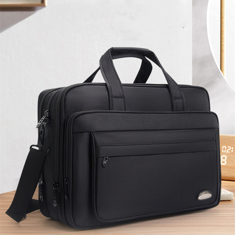 Men's Canvas Business Briefcase XL – Large Laptop Bag Vintage