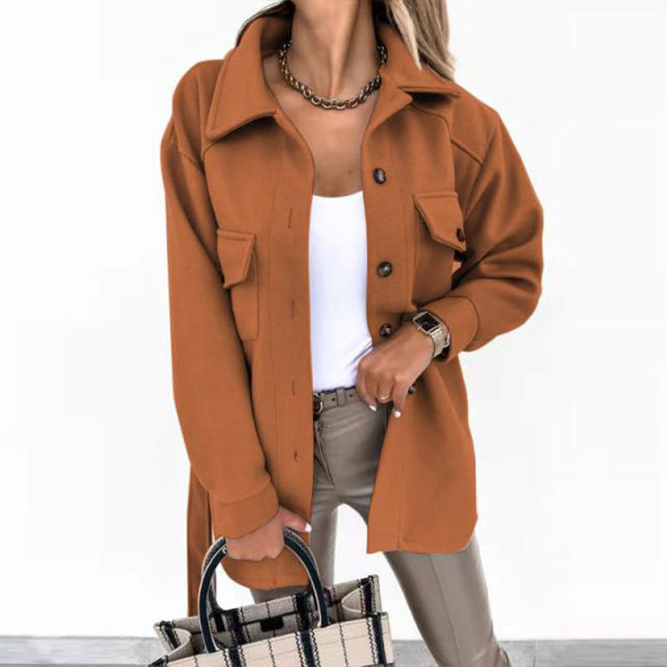 Damen Mantel mit Gürtel – Eleganter Reverskragen Übergangsmantel