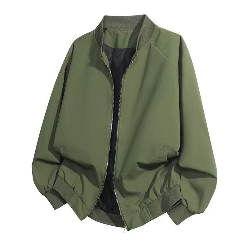 Men's Plain Baseball Jacket – Fashionable College Transitional Jacket