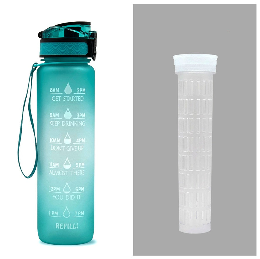 1L Tritan Trinkflasche mit Zeitmarkierung – Motivationsflasche