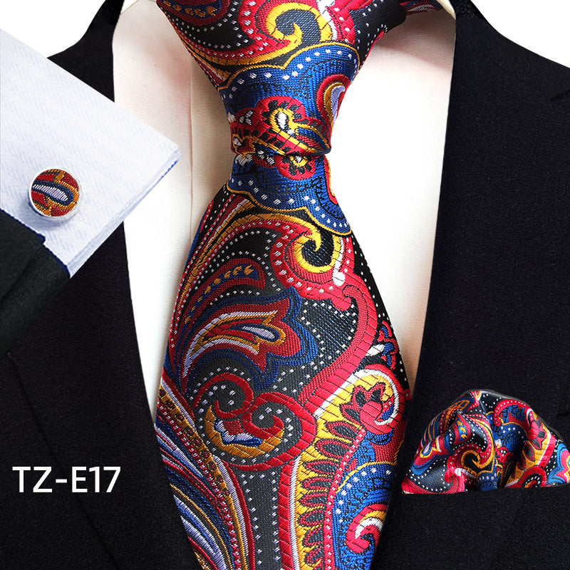 Paisley Tie Set for Men, Elegant 3-Piece, Business Wedding
