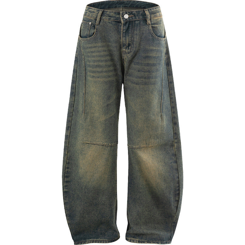 Men's Straight Leg Jeans - High Street Casual Denim Pants