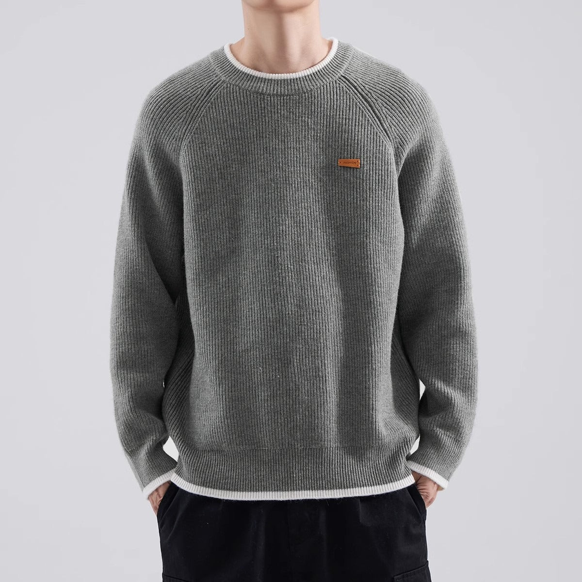 Men's Raglan Knit Sweater Loose Fit – Autumn Winter Sweater