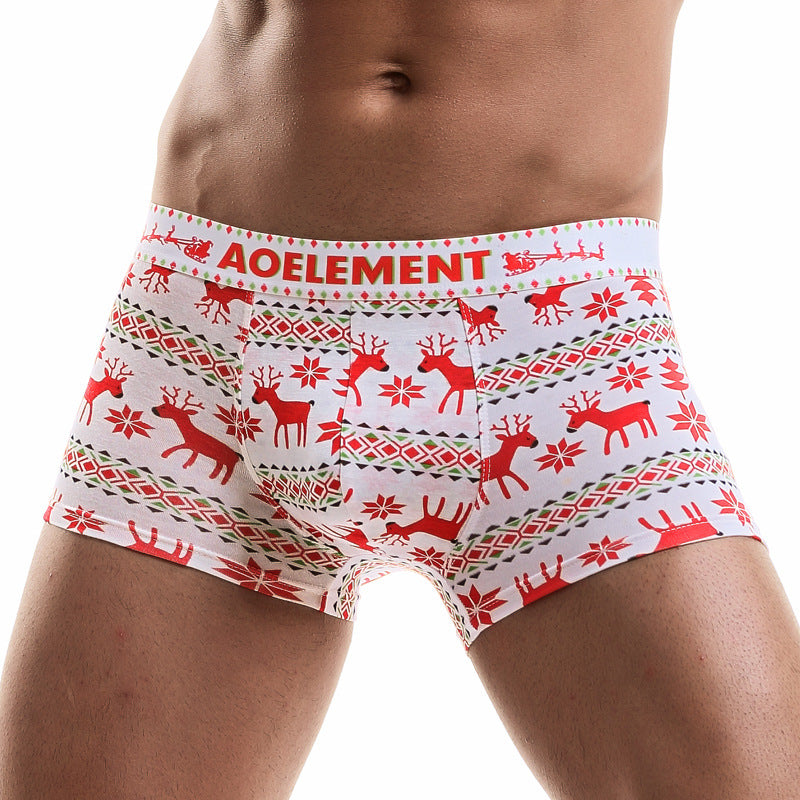Men's Boxer Briefs Breathable Comfortable | Mid-Waist Print Underwear