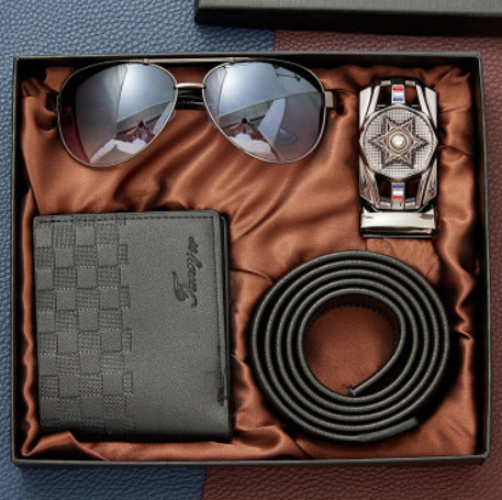 Men's Gift Set | Wallet Belt Watch Perfume Elegant