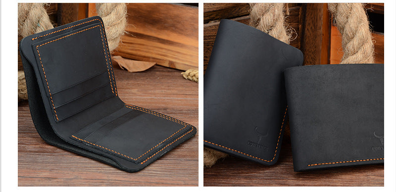Men's Retro Wallet | Leather | Business Short Wallet