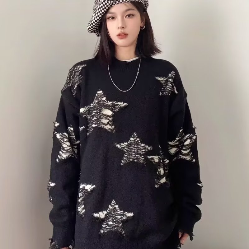 Women's Knitted Jumper 2-in-1 Look – Retro Preppy Style Elegant