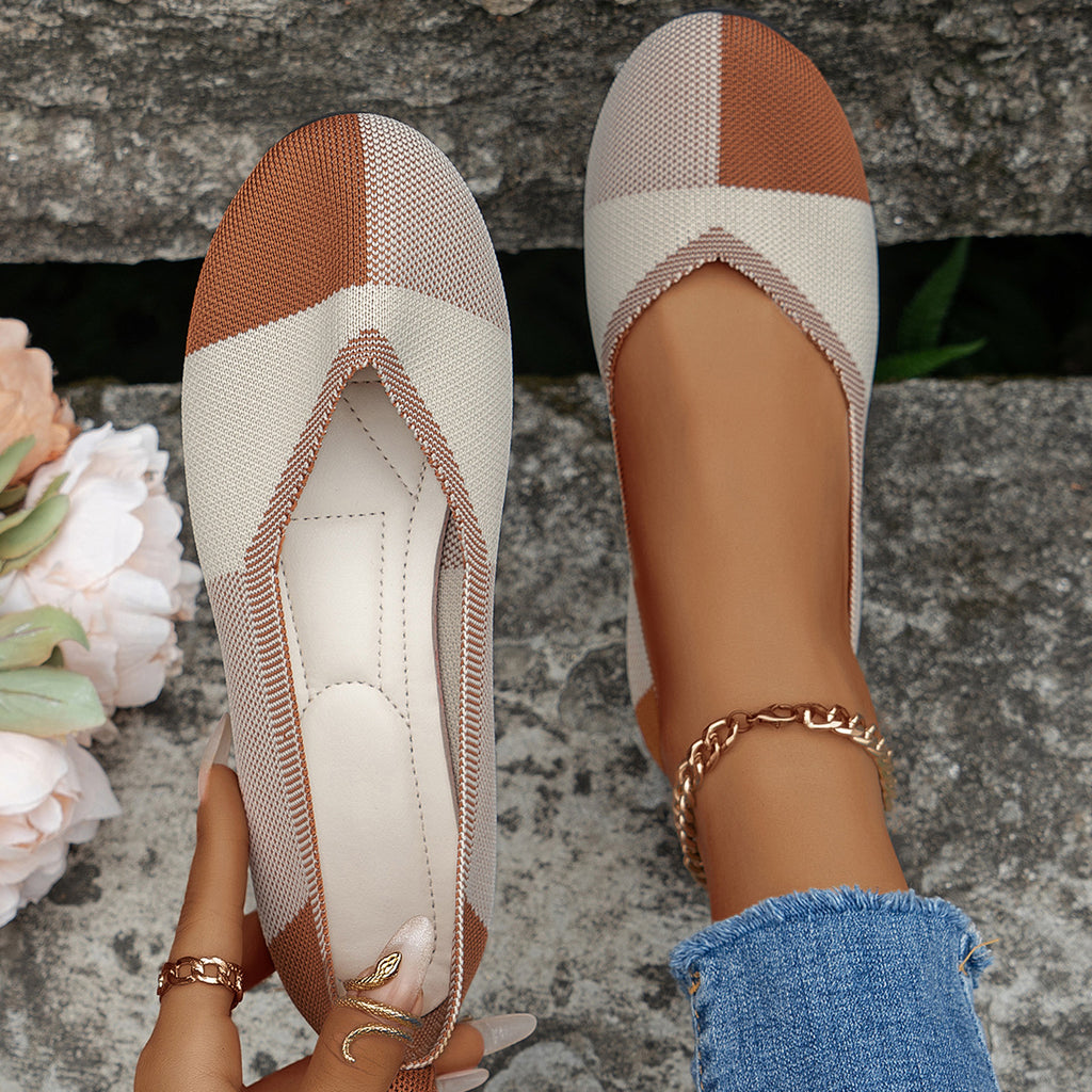 Damen Flyknit Loafer Colorblock | Atmungsaktive bequeme Flats
