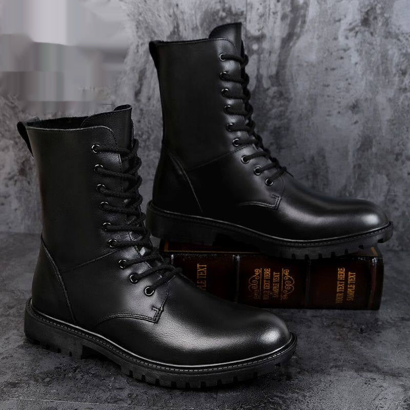 Men's Winter Leather Boots with Fleece Lining – British Style Ankle Boots