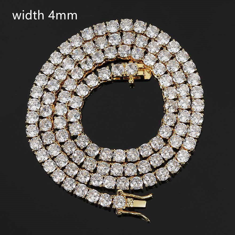 Men's Tennis Chain with Zircon - Hip-Hop Jewelry with Maximum Shine & Style