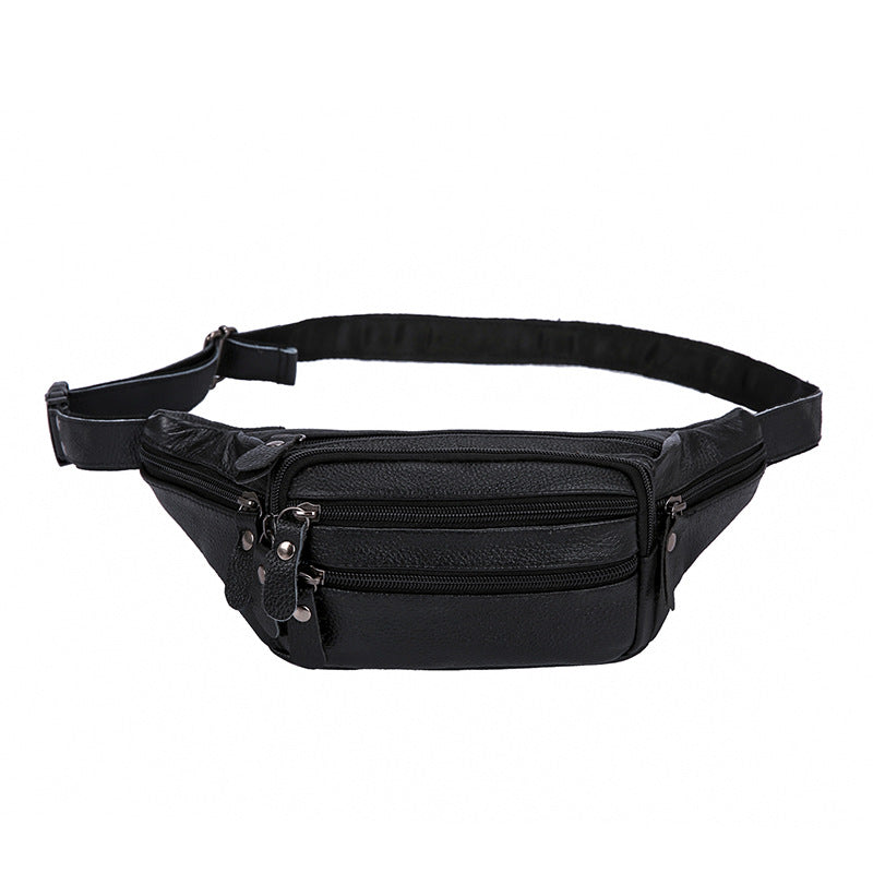 Men's Genuine Leather Chest Bag – Cowhide Shoulder Bag & Waist Bag