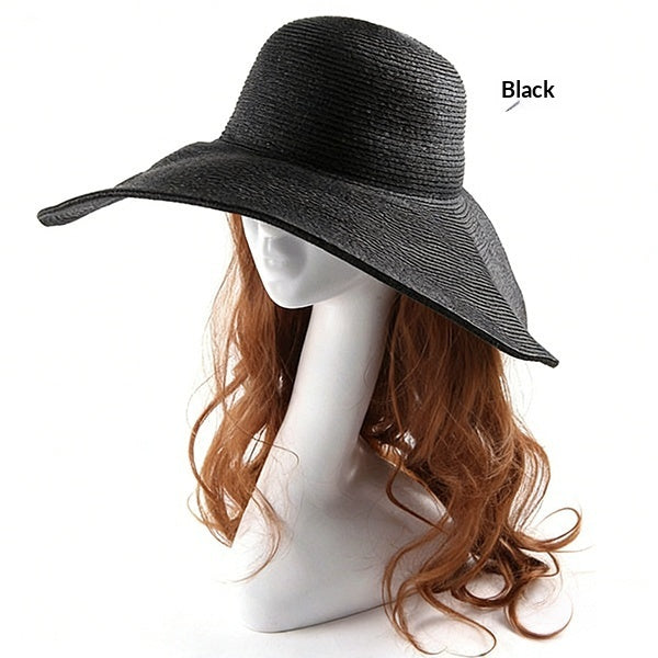 Women's Straw Hat with Large Brim – Round Crown Summer Hat DIY