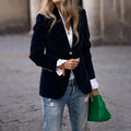 Women's Velvet Blazer Slim Fit – Elegant, Figure-Hugging & Luxury Look