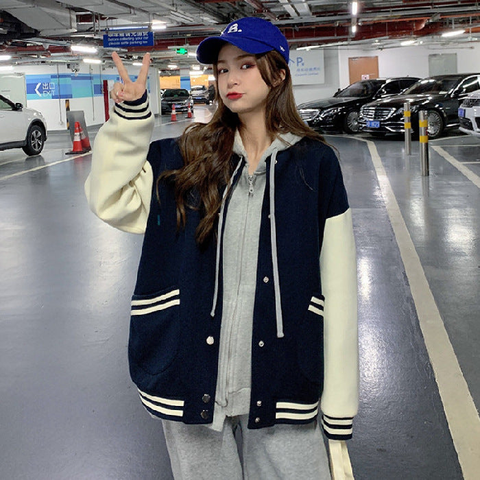 Women's Preppy Jacket | Fashionable Casual Varsity Jacket