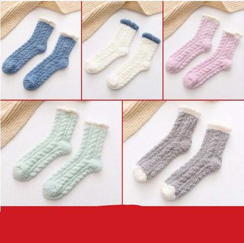 Damen Thermo Kuschelsocken – Flauschige Winter Wärmesocken