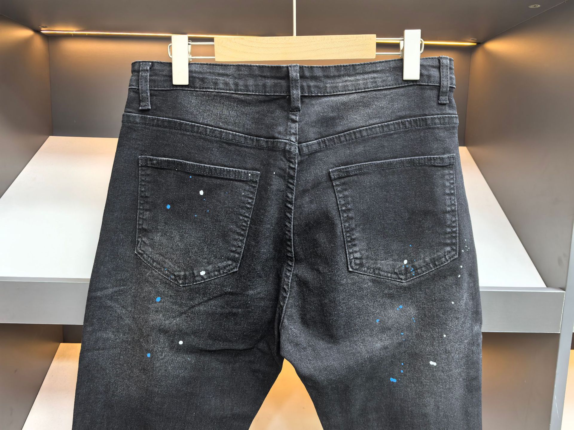 Men's Ripped Black Jeans – Fashionable Straight Leg Denim Trousers