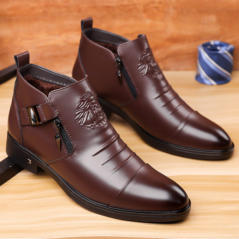 Men's Retro Ankle Boots Wide Fit – Trendy Ankle Boots with Side Chains