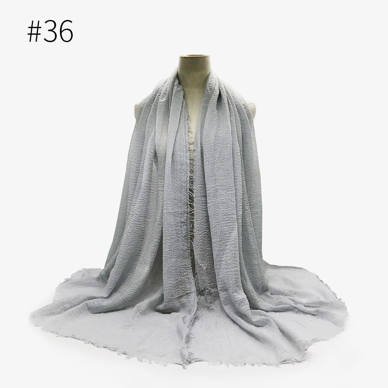 Damen Baumwoll Pashmina Schal | Weicher Fransen Hijab Stola