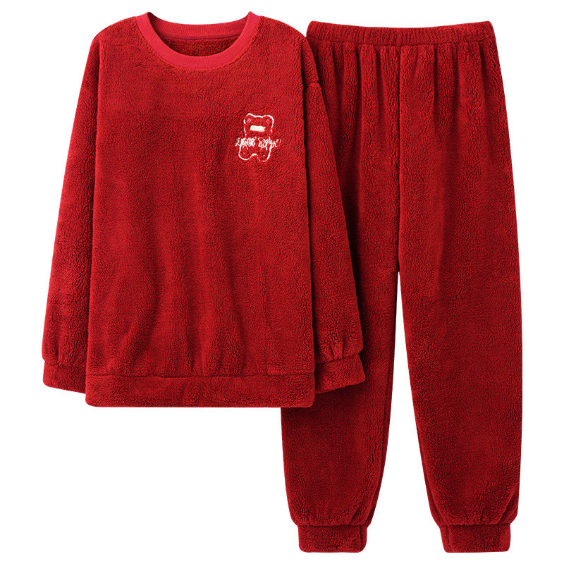 Herren Winter Pyjama Set Coral Fleece | Warm & weich Nachtwäsche | Thermo Homewear