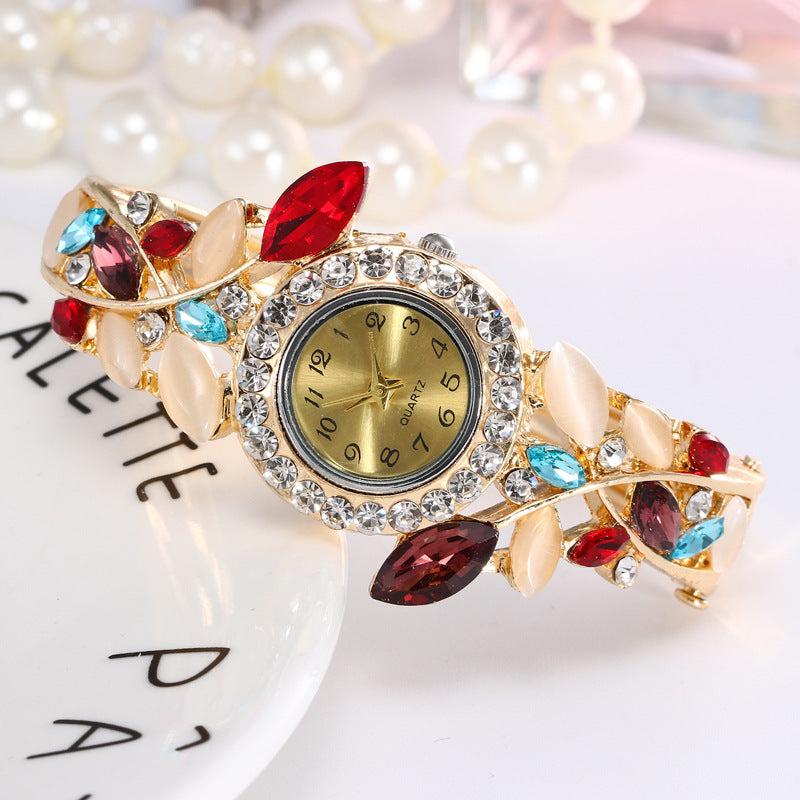 Ladies' Rhinestone Wristwatch | Elegant Fashion Jewelry Watch