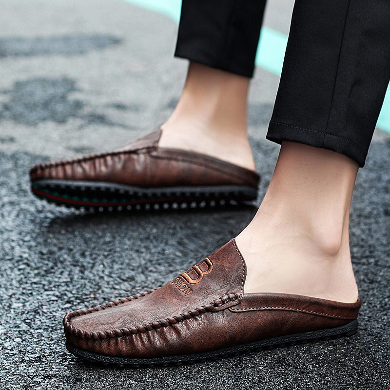 Herren Leder Mules | Slip On Casual Slipper Modern