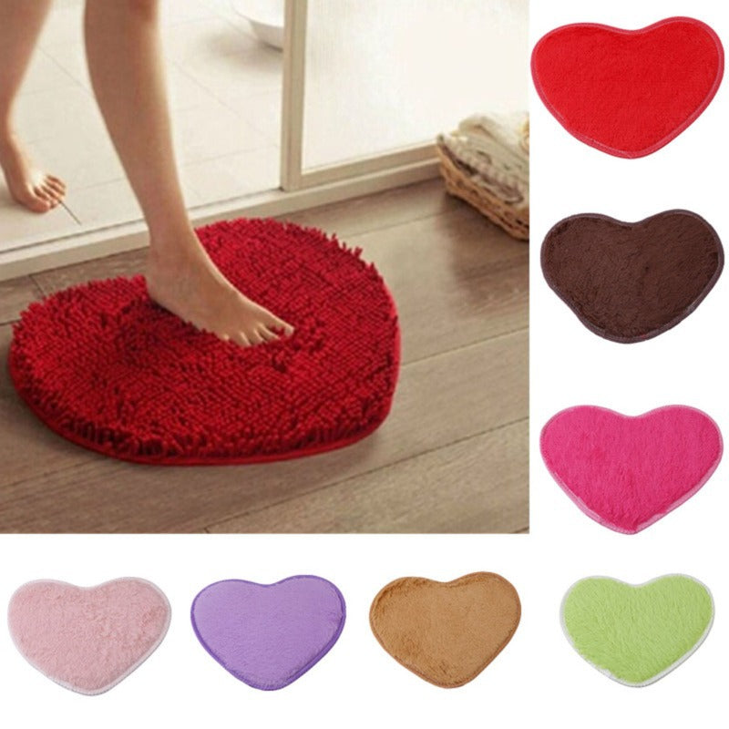 Heart Rug Bedroom | Fluffy Silk Wool Doormat