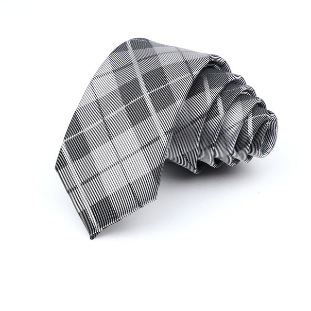 Slim Krawatte 6cm kariert modern Herren Polyester elegant