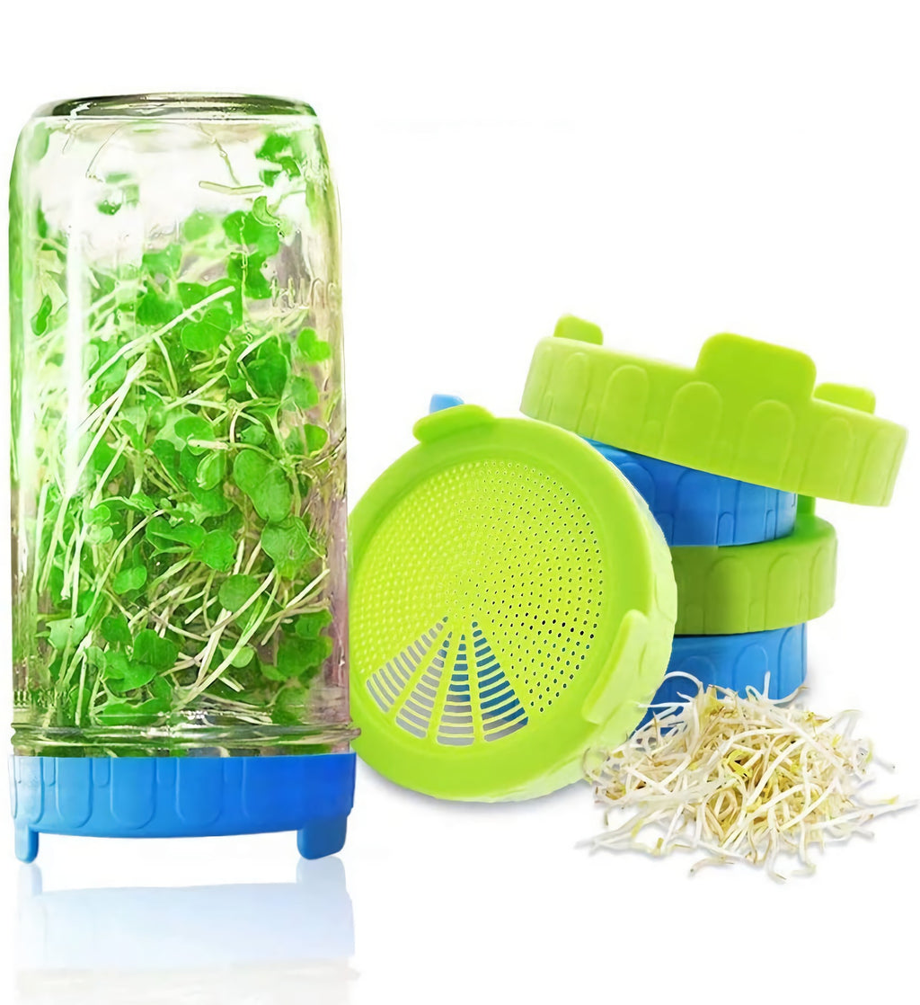 Sprouting Jar Set | Sprouting Lids Mason Jar | Microgreens Cultivation