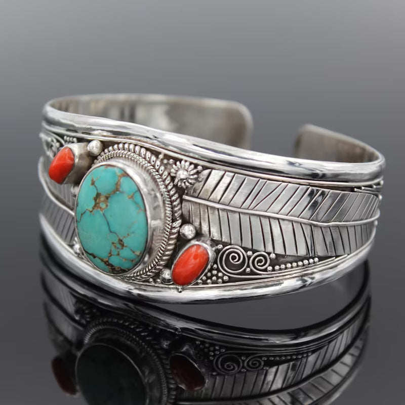 Bohemian Style Fashion Jewelry Bracelet with Turquoise Vintage Pattern