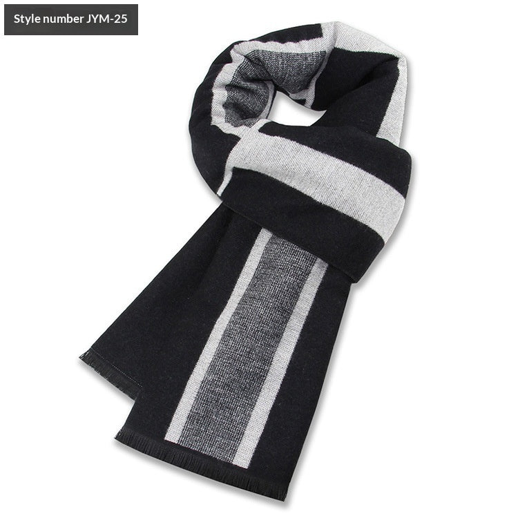 Men's Scarf Plaid Warm Wool Blend Winter Thick Elegant