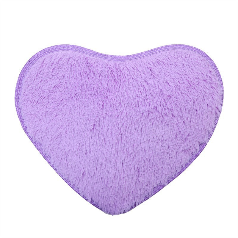 Heart Rug Bedroom | Fluffy Silk Wool Doormat