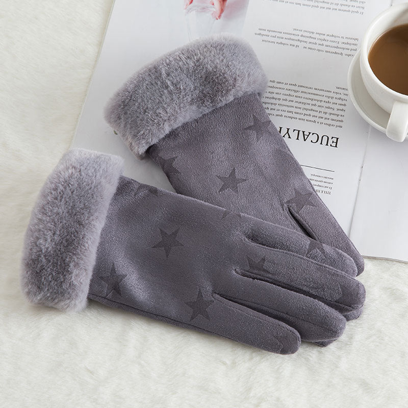 Damen Wildleder Winterhandschuhe | Warme Woll Thermohandschuhe
