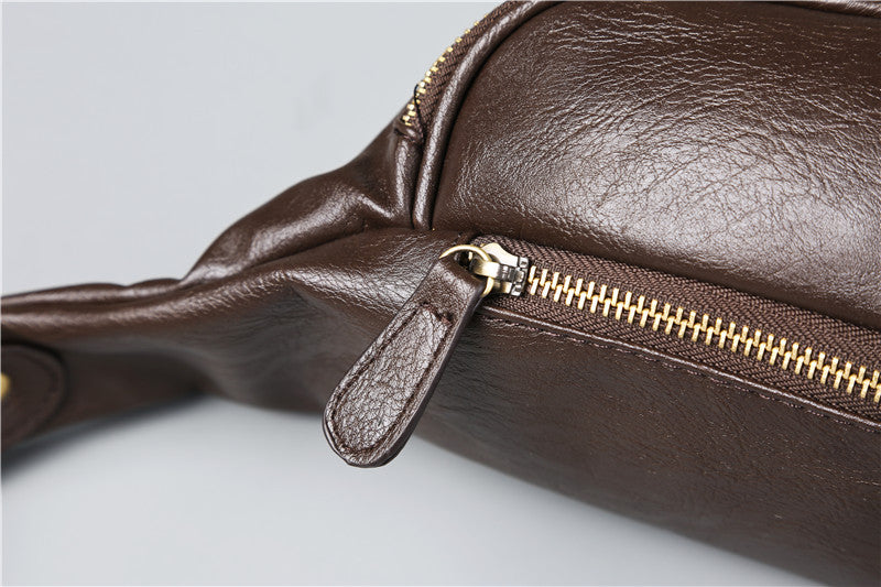 Men's Leather Chest Bag | Compact Crossbody Sling Bag